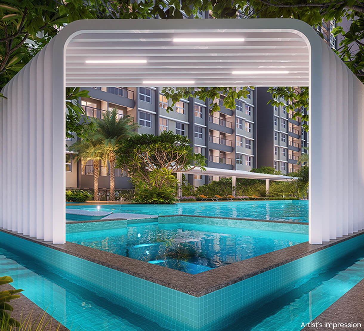 Jacuzzi with feature canopy at Life Republic Hinjewadi